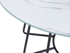 Beliani Konferenční stolek s mramorovým efektem černý/bílý BERNIE