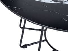 Beliani Konferenční stolek s mramorovým efektem černý BERNIE