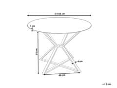 Beliani Kulatý jídelní stůl se skleněnou deskou ø 105 cm černý/zlatý BOSCO