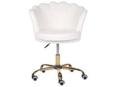 Beliani Sametová kancelářská židle bílá MONTICELLO II