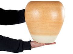 Beliani Terakotová dekorativní váza 34 cm oranžová/béžová SKIONE