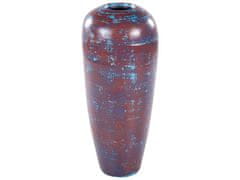 Beliani Terakotová dekorativní váza 59 cm hnědá/modrá DOJRAN