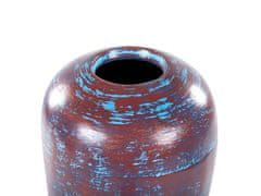 Beliani Terakotová dekorativní váza 59 cm hnědá/modrá DOJRAN