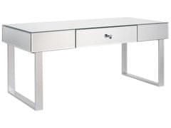 Beliani Zrcadlový konferenční stolek se zásuvkou stříbrný NESLE
