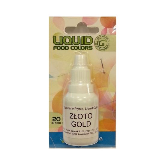 Food Colours Airbrush perleťová barva tekutá Food Colours Gold (20 ml) Zlatá