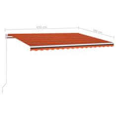 Vidaxl Automatická markýza LED a senzor větru 450x300 cm oranžovohnědá