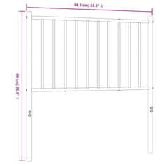 Vidaxl Kovové čelo postele černé 84,5 x 3 x 90 cm