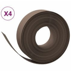 Vidaxl Travní lemy 4 ks hnědé 10 m 15 cm polyethylen