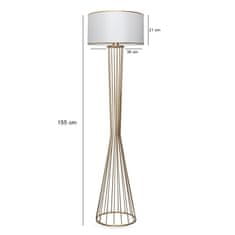 Opviq Stojací lampa AYD-3077, Bílá, Zlatá