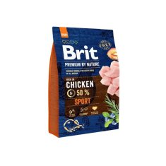 Brit Premium By Nature Sport Chicken granule pro aktivní psy s kuřecím masem 3kg
