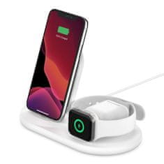 Belkin Qi 3v1 nabíjecí stojan, bílý (iPhone, Apple Watch, AirPods)