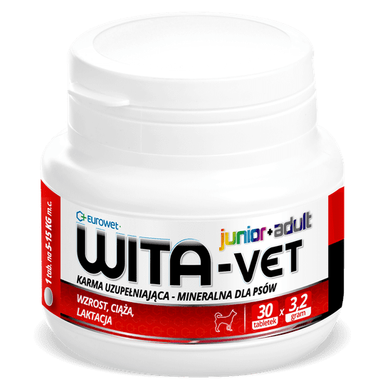 Eurowet Wita-Vet Ca/P=2 - Vitamínový Doplněk Pro Psy 3,2g 30 Tab.