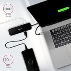 AXAGON multifunkční HUB 5v1 USB 3.2 Gen 1, 4x USB-A, HDMI, PD 100W, kabel USB-C 20cm