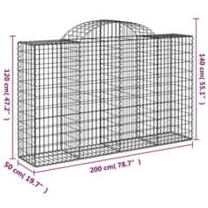 shumee Klenuté gabionové koše 18ks 200x50x120/140cm pozinkované železo