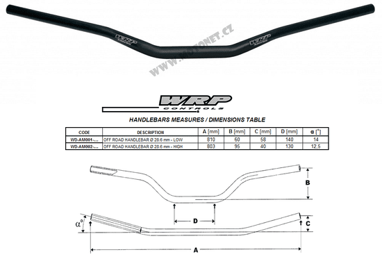 WRP Řídítka WRP AMERICA 28,6mm HIGH Bronzová AM002-022