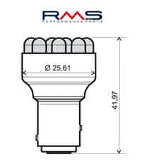 RMS Žárovka RMS 246510542 12V 12 Led, BAY15D červená 246510542