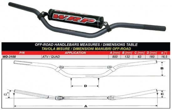 WRP Řídítka WRP PRO-TECH ATV/QUAD Tmavě šedý 3100-025