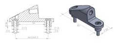 PUIG Adaptér na zpětné zrcátko PUIG ADAPTER WITHOUT SIDE FOR FAIRING C600S 12'-13' 9575N černý k kapotáži 9575N