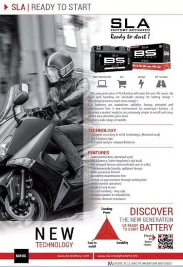 Fulbat Bezúdržbová motocyklová baterie FULBAT FTX14L-BS (YTX14L-BS) 550606