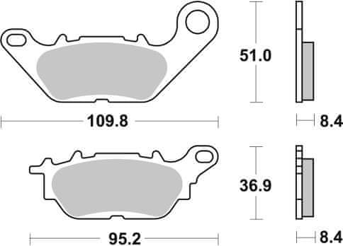 Braking brzdové destičky, BRAKING (semi-metalická směs SM1) 2 ks v balení 991SM1