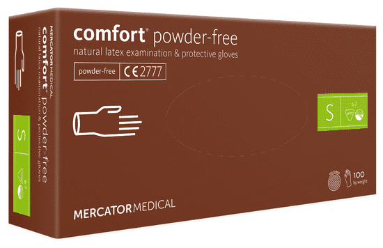 MERCATOR MEDICAL Latexové rukavice Mercator Comfort powder-free, nepudr., 100 ks Velikost: S