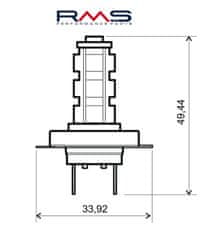 RMS Žárovka RMS 246510610 12V 14 Led, H7 modrá 246510610