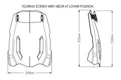 PUIG Plexi štít PUIG TOURING WITH VISOR 20376H kouřová 20376H