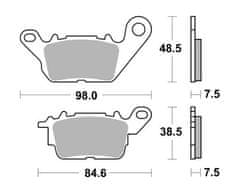 Braking brzdové destičky, BRAKING (semi-metalická směs SM1) 2 ks v balení 990SM1