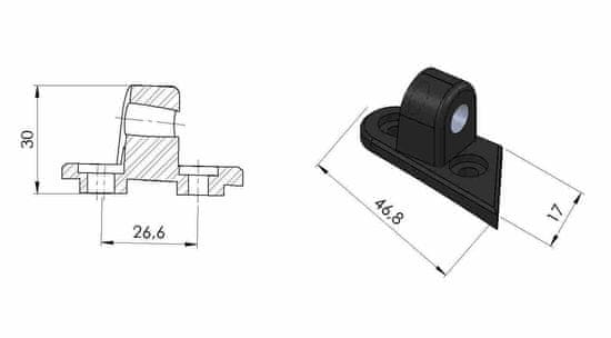 PUIG Mirror adaptor PUIG 3543N levý černý 3543N