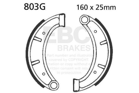 EBC Sada brzdových čelistí EBC 803G drážkovaný 803G