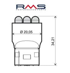 RMS Žárovka RMS 246510530 12V 6 Led, T20 modrá (2ks) 246510530