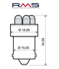 RMS Žárovka RMS 246510505 12V 5 Led, BA15S G18 bílá (2ks) 246510505