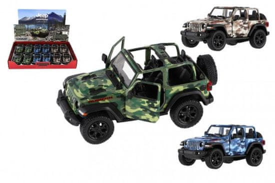 Kinsmart Auto Jeep Wrangler Camo Edition kov/plast 13cm 3 barvy na zpětné natažení