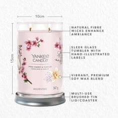 Yankee Candle vonná svíčka Signature Tumbler ve skle velká Pink Cherry & Vanilla 567g