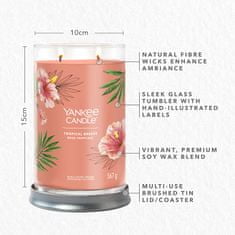 Yankee Candle vonná svíčka Signature Tumbler ve skle velká Tropical Breeze 567g