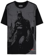CurePink Pánské tričko DC Comics|Batman: Gotham City (2XL) černá bavlna