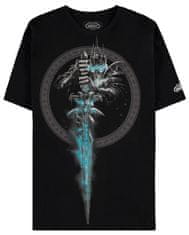 CurePink Pánské tričko s krátkým rukávem World Of Warcraft: Frostmourne Sword (S) černá bavlna