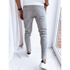 Dstreet Pánské kalhoty volnočasové kostkované SUPER světle šedé ux4004 s30