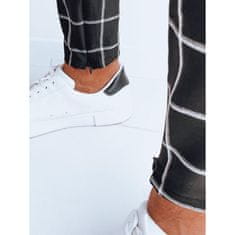 Dstreet Pánské kalhoty volnočasové kostkované SUPER černé ux4006 s30