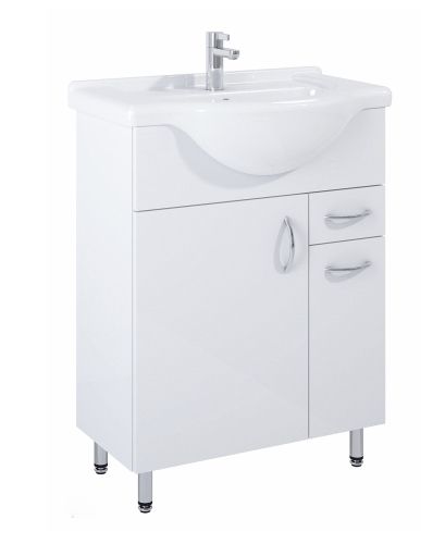 Deftrans Koupelnová skříňka s umyvadlem 65 cm na nožkách bílá Agawa