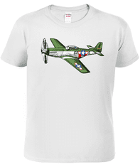 Hobbytriko Dětské tričko s letadlem - P-51 Mustang Barva: Apple Green (92), Velikost: 4 roky / 110 cm