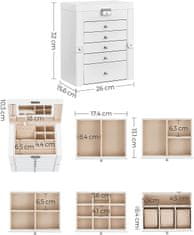 Songmics Šperkovnica 6 poschodová SONGMICS JBC152W01