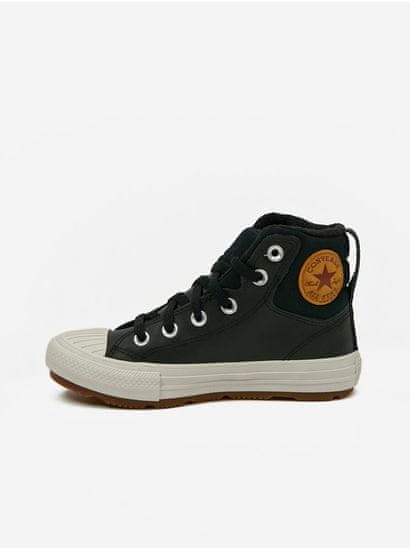 Converse Černé klučičí kotníkové kožené tenisky Converse Chuck Taylor All Star Berkshire Boot Leather