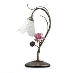 LIGHT FOR HOME Stolní lampa 15600 "Rose flower", 1x40W, E14, černa,zlatá, růžová, patina