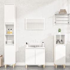 Vidaxl 3dílný set koupelnového nábytku lesklý bílý kompozitní dřevo