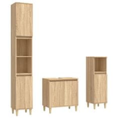 Vidaxl 3dílný set koupelnového nábytku dub sonoma kompozitní dřevo