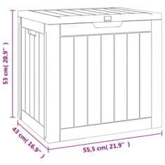 Petromila Zahradní úložný box šedý 55,5 x 43 x 53 cm polypropylen