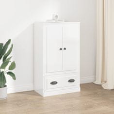 Greatstore Skříň highboard lesklá bílá 60 x 35,5 x 103,5 kompozitní dřevo