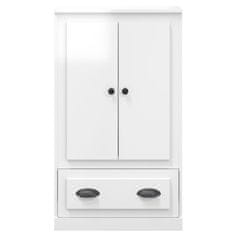 Greatstore Skříň highboard lesklá bílá 60 x 35,5 x 103,5 kompozitní dřevo