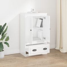 Greatstore Skříň highboard lesklá bílá 60 x 35,5 x 103,5 kompozitní dřevo